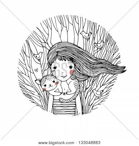 Hand drawing vector illustration on a white background.