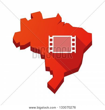 Illustration Of An Isolated Brazil Map With A Film Photogram