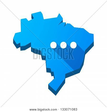 Illustration Of An Isolated Brazil Map With  An Ellipsis Orthographic Sign