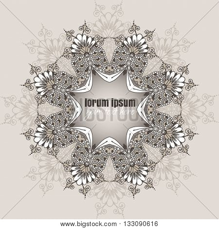 Circular Floral Ornament Frame