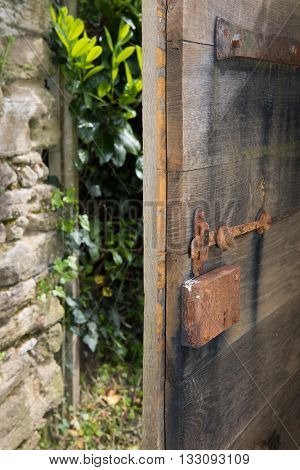 Old open door to the garden