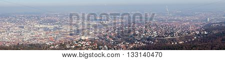 Panoramic view of the city of Stuttgart in Germany