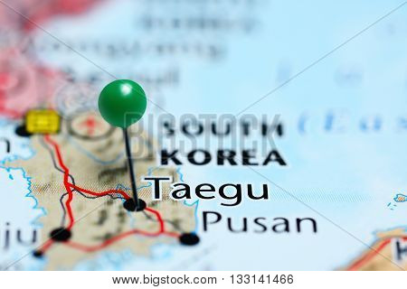 Taegu pinned on a map of South Korea
