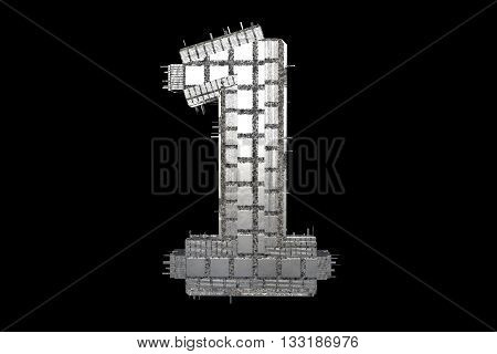 Stylish futuristic Sign in Motion. Nice 3D Render