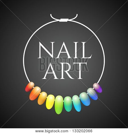 Manicure vector logo. Nonstandard design colorful illustration