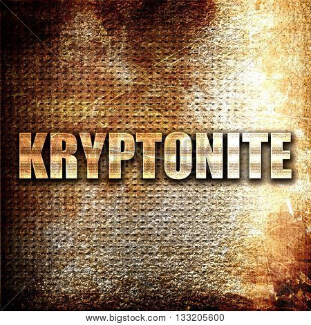 kryptonite, 3D rendering, metal text on rust background