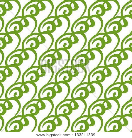 Seamless decorative template texture with green leaves. Seamless stylized leaf pattern.