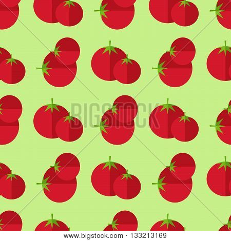 tomatoes seamless pattern, white background with red whole tomatoes and cucumbers