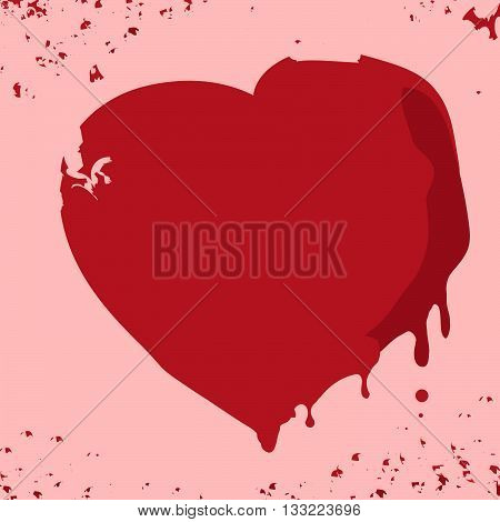 Hand drawn red heart on white background. Vector ink doodl illustration. Ideal for cards, posters, invitations. Isolated.