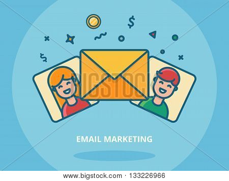 Email marketing and blogging concept vector illustration
