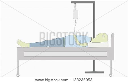 person lying in bed due to illness