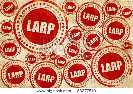 larp, red stamp on a grunge paper texture