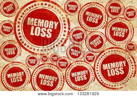memory loss, red stamp on a grunge paper texture