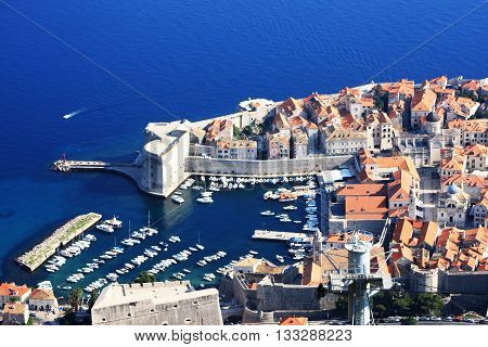 A view of Dubrovnik Croatia from above
