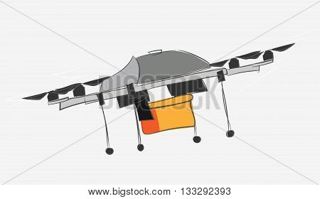Drone quadrocopter. Technlology vector illustration in cartoon style