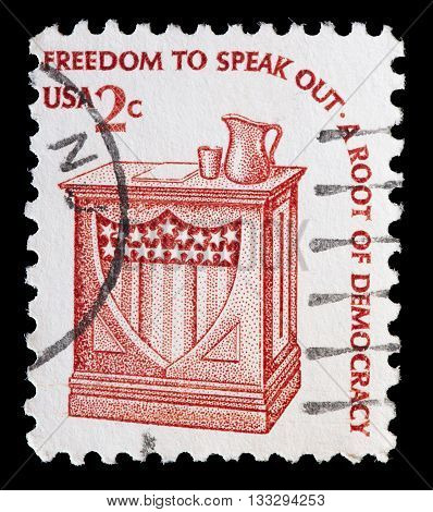 United States Used Postage Stamp Showing A Electoral Pulpit