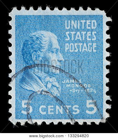 United States Used Postage Stamp Showing President James Monroe