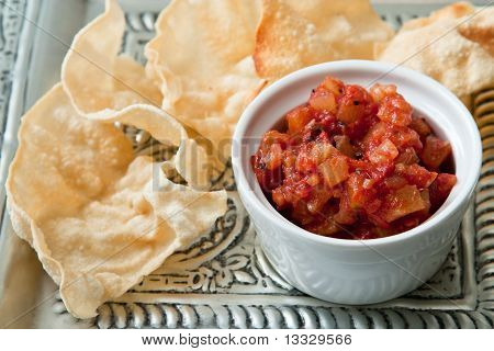 Pappadams con Chutney
