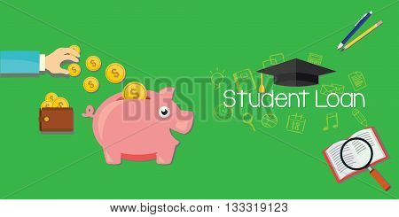 student loans debt for education vector illustration