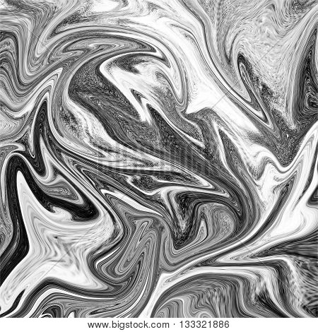 Abstract marble texture. Black and white background. Handmade technique.
