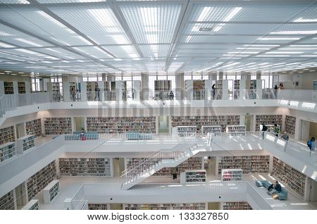 Stuttgart, Germany - May 21, 2015: The Stuttgart Public Library, Opened In October 2011, And Placed