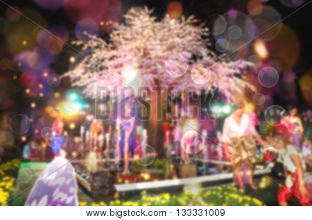Abstract Blurred and soft photo of night festival and bokeh of lights background