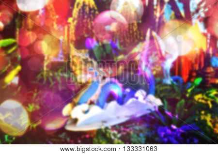Abstract Blurred and soft photo of night festival and bokeh of lights background