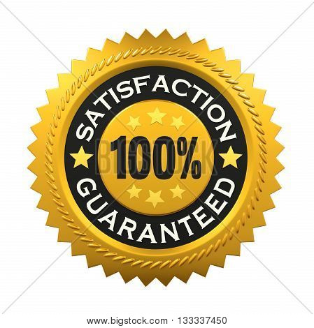 Satisfaction Guaranteed Label isolated on white background. 3D render