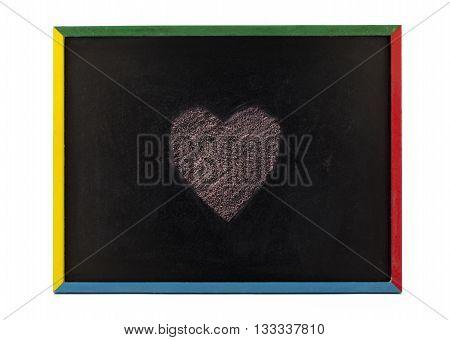 balckboard with a heart isolated on a white background