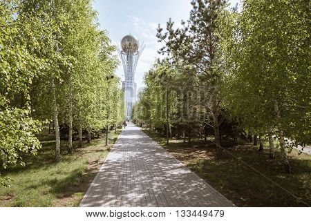 Astana city in day Bayterek Kazakhstan Central Asia