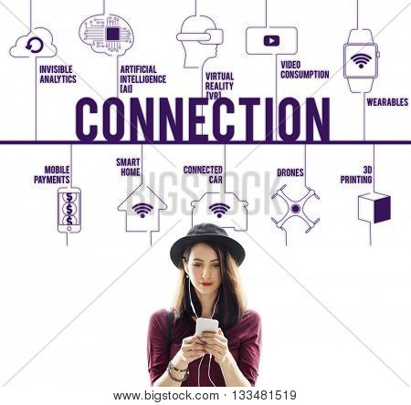 Connection Connected Drones Technology Concept