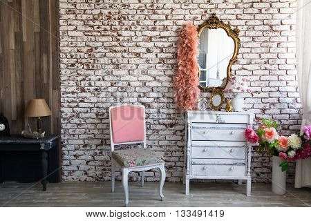 Interior Room With A Brick Wall