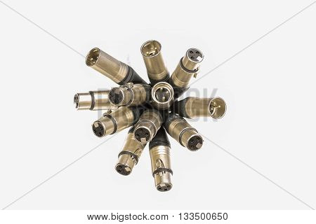 Group XLR male and female Terminated Cables .