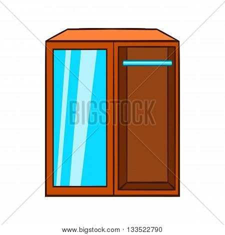 Wardrobe icon in cartoon style isolated on white background. Furniture symbol
