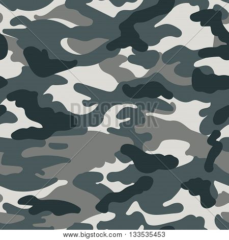 Vector military camouflage seamless pattern in gray colors