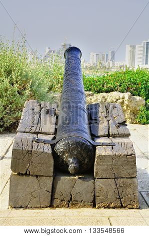 Napoleon`s gunnery on the boundary of old Jaffa and Tel Aviv. Israel.