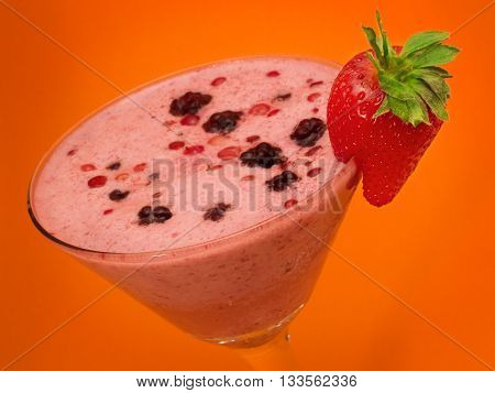 Ingredients: 150g (5 oz) frozen mixed summer berries 400 ml (1/2 pint) vanilla soya milk 1 teaspoon clear honey Blend all the ingredients togather until smooth and decorate with berries