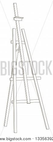 Vector illustration of emty and painter easel