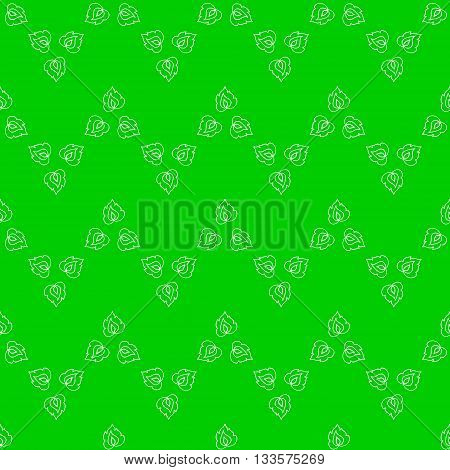 Stylized leaf seamless pattern in ethnic style. Monochrome vector illustration.