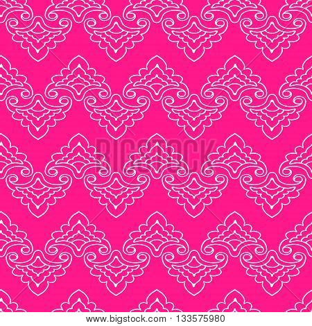 Tatar floral pattern. Stylized flower pattern. Monochrome vector illustration.