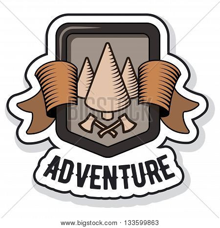 fancy vector vintage adventure label with adventure elements