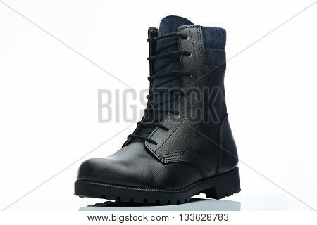 Black With Blue Tall Boot