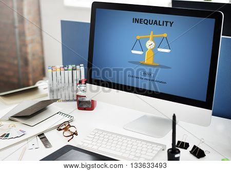 Inequality Imbalance Victims Prejudice Bias Concept