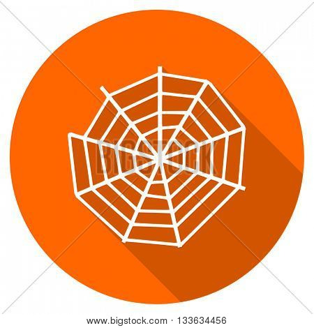 spider web vector icon, circle flat design internet button, web and mobile app illustration