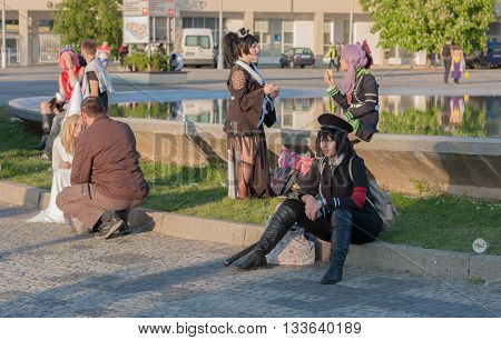 Cosplayers Dressed As Characters From Movies At Animefest