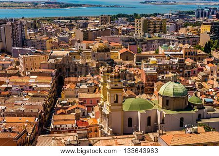 Roofs Of Cagliari In Sardegna