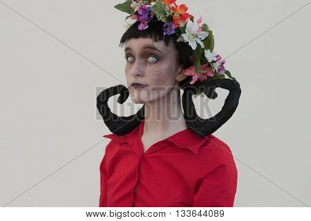 Cosplayer Dressed As Character Willow From Game Don´t Starve