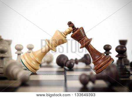 Kings chess duel on the chess board