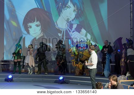 Group Of Cosplayers During Cosplay Contest  At Animefest,