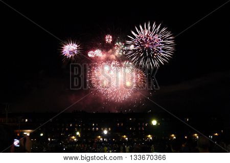 Labor Day Fireworks over Boston Harbor, Massachusetts, USA